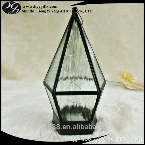 antique colored glass hanging lanterns custom decoration candle lantern